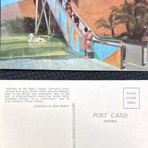 Vintage Postcard with Colorful Stairway